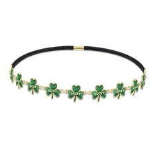 St.Patrick's Day Hairband - Irish Green Leaf Shamrock Headband with Sequin