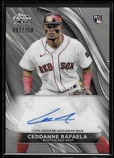 2024 Topps Chrome Black Ceddanne Rafaela Refractor /150 Auto #CBA-CRA Red Sox