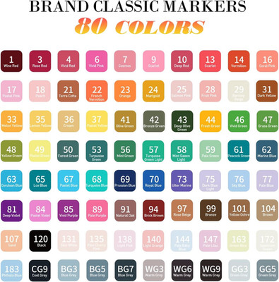 Alcohol Markers, 80 Colors Dual Brush Tip Permanent Art Markers, Coloring Mar...
