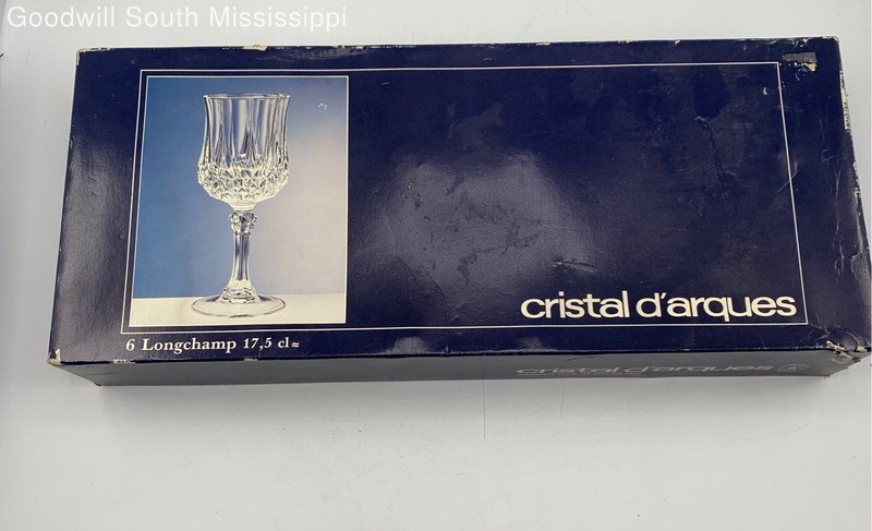 Cristal D’arques Set Of 6 Crystal Longchamp Wine Glasses