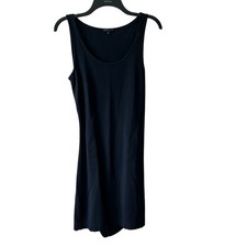 Theory Sheath Dress Bodycon Sleeveless Knit Open Back Black Womens 8 Event Party