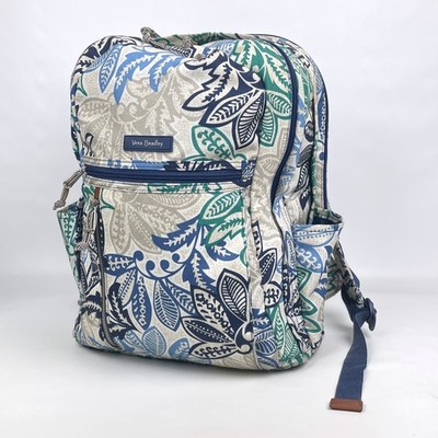 Vera Bradley Campus Tech Backpack Santiago Retired Blue Green Floral Large