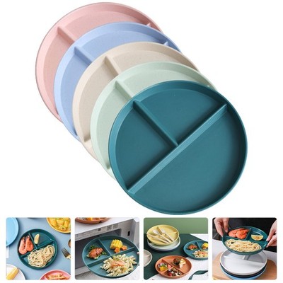 5 Pcs Light Weight Dinner Plates Food Serving Divided Dish Compartment