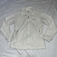 Columbia Fast Trek Fleece Jacket Sz S Small White Full Zip Collar