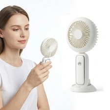 Portable LED Rechargeable Handheld Fan – Foldable USB Mini Desk Cooling Fan for