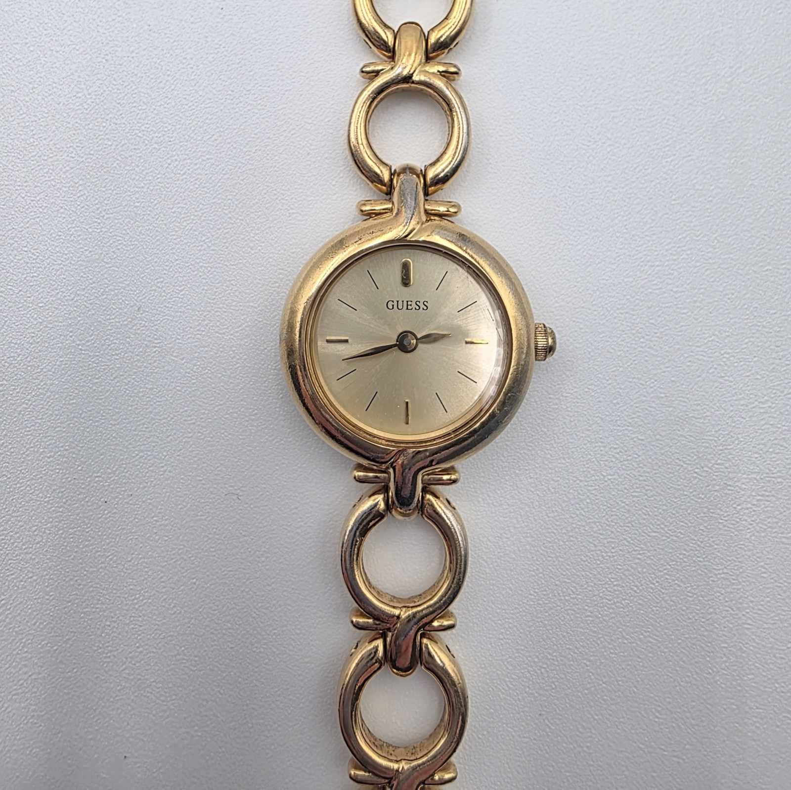 Guess Watch Women Gold Tone Dial New Battery