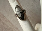 Vintage Sterling Silver Oval Cabochon Ring 925 Size 5.5 Gemstone Agate Read D1