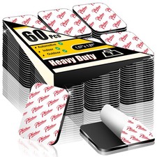 60 Pcs Strong Double Sided Adhesive Pads, Heavy Duty Square Sticky Mounting F...