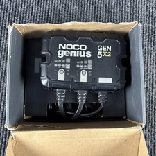 Noco Genius Gen5 X2 Black High Quality 2 Bank 10A On Board  Battery Charger Used