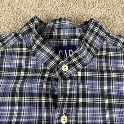 Vintage GAP Shirt Men XL Grandad Band Collar Long Steve 90s Y2K Grunge Retro D82