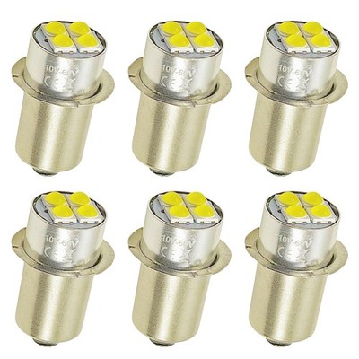 6X White LED Flashlight Bulbs For 14.4V 18V 24V Black-Decker + Fire-Storm lights