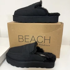 BEACH by Matisse Mules Slip On Loafer Platform Black Stowe Chunky NEW 8