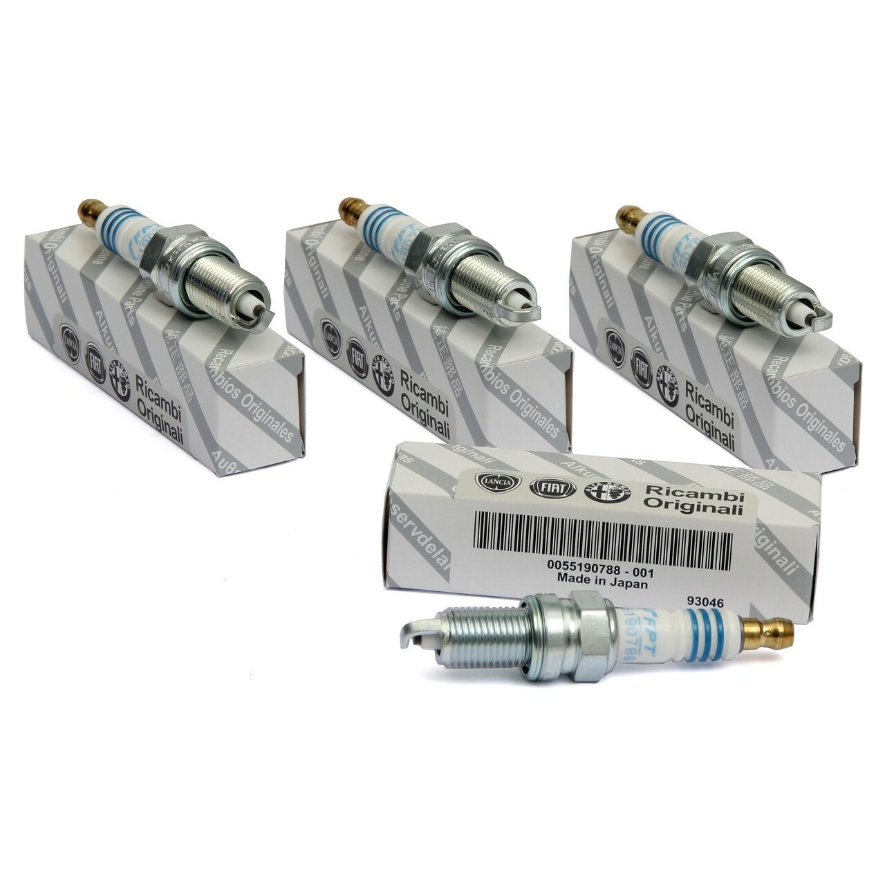 Kit 4 Spark Plugs Original Fiat 55190788 500 Grande Punto Panda 1.2 1.4