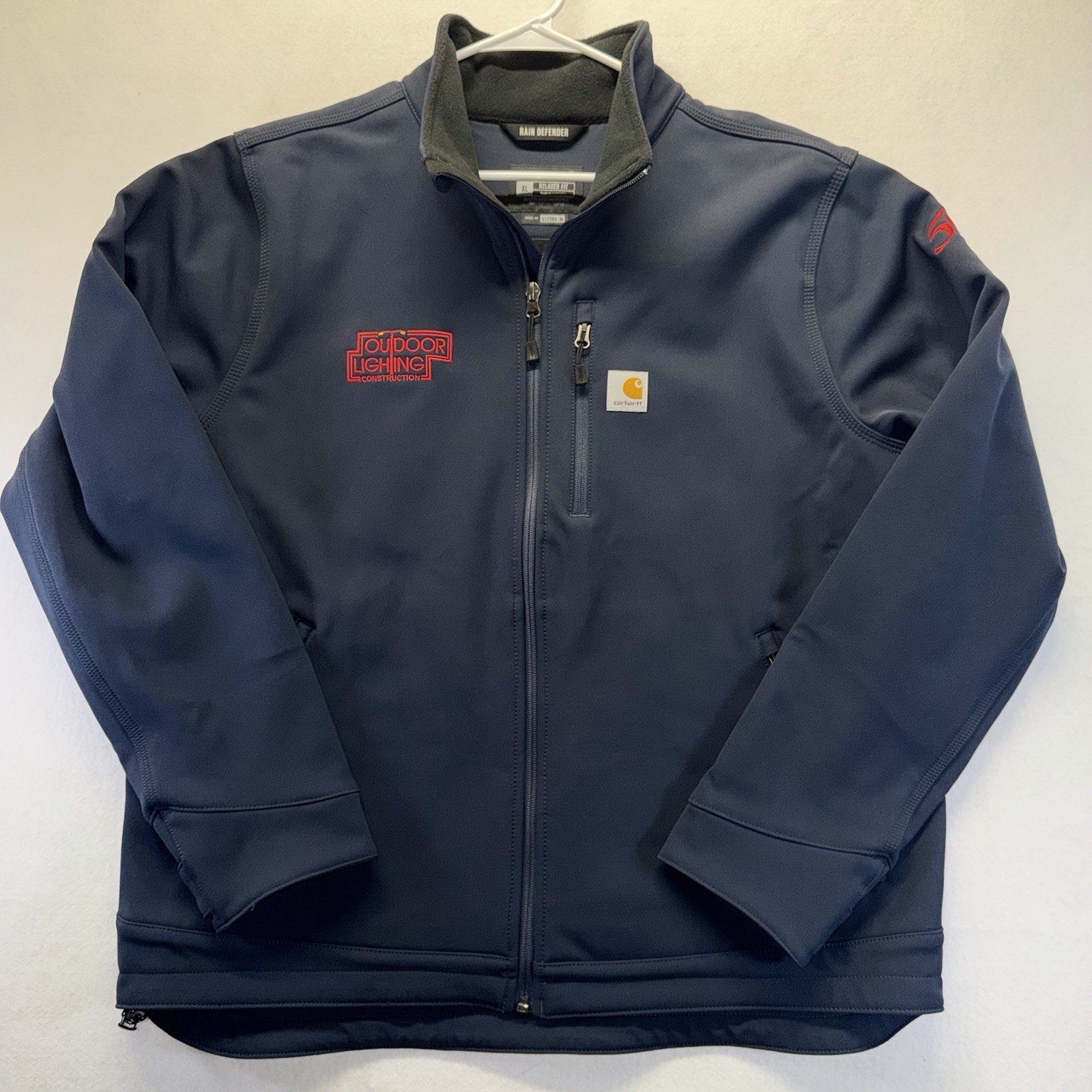 Carhartt Rain Defender Jacket Mens XL Relaxed Fit Navy Heavyweight Softshell