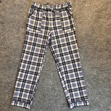 Lucky Brand Pajama Lounge Pants Drawstring Blue Plaid Womens Size M