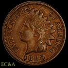 1888 INDIAN HEAD CENT TYPICAL AU NICE COLLECTOR COIN (IH860)