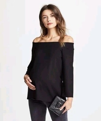 NWT Hatch Date Night Top Black Size 1 S/M Maternity Transitional Ponte Knit