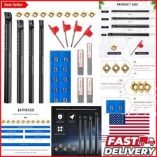 Versatile Lathe Boring Set: 14 Pieces with 4 Holders & 10 Inserts Included