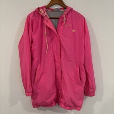 Vintage Nike Windbreaker Long Jacket Packable Fannypack Neon Hot Pink Size L