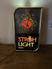 VINTAGE STROH LIGHT BEER MOTION SIGN ROTATING STARBURST 19” X 11”~ Working Order