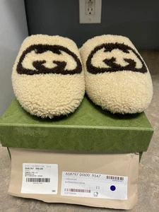 Chaussures plates en laine à emboîter Gucci GG Shearling