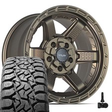 Set5 4play 4ps63 17x9 Satin Bronze Rims 33x12.50r17 Rt Tires Tpms 5 Lug