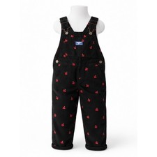Size 4T OshKosh Toddler Train Print Corduroy Overalls Black Limited Edition NWT
