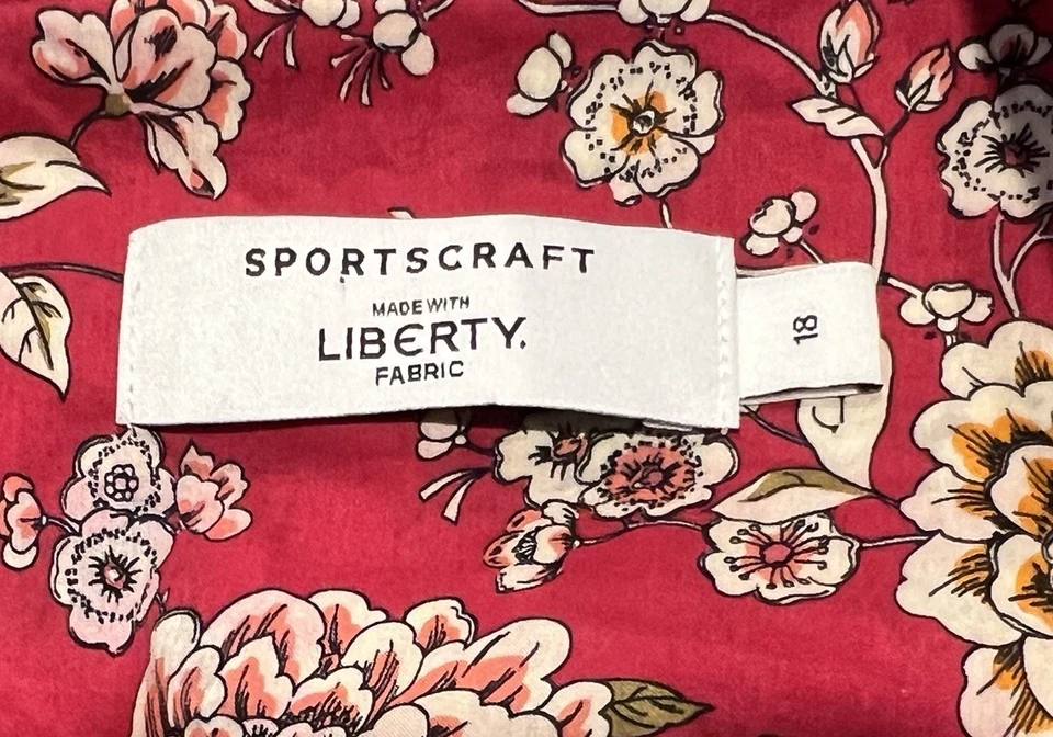 Camisa Blusa SPORTSCRAFT & LIBERTY Roja "Celebración" Algodón Floral 18AUST-UK/14US Foto 3 de 4