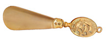 CROSS ASSINDER Brass Shoehorn. Marked C A Natural Aged Patina