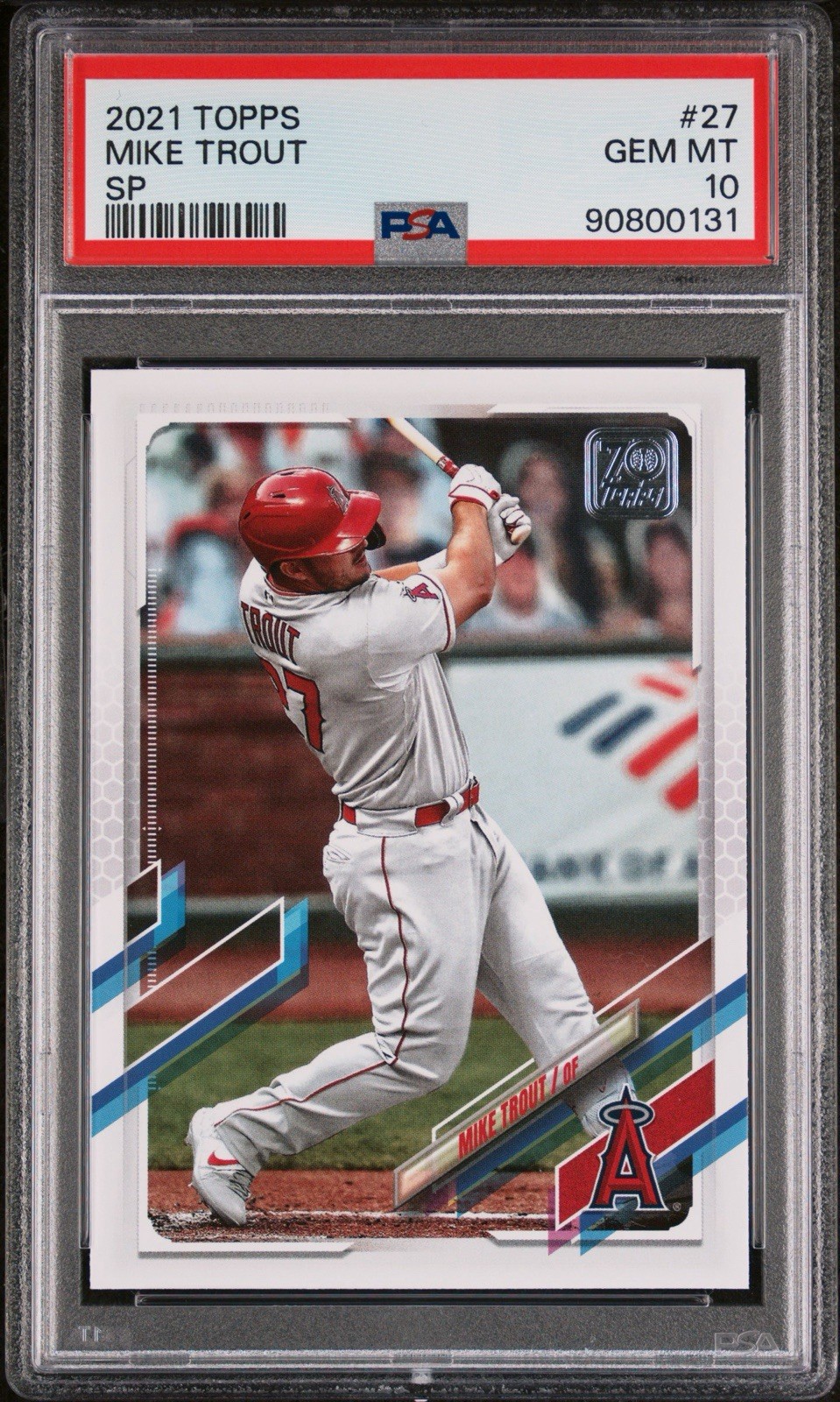 2021 TOPPS SP #27 MIKE TROUT SP VARIATION PSA 10 GEM 💎 MINT ANGELS LOW POP