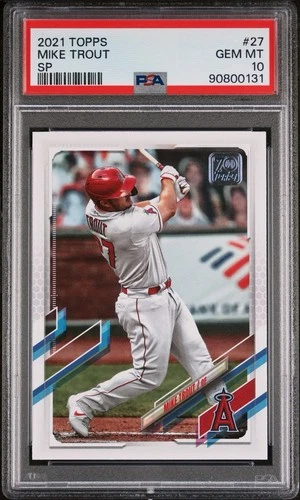 2021 TOPPS SP #27 MIKE TROUT SP VARIATION PSA 10 GEM 💎 MINT ANGELS LOW POP