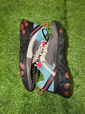 Nike React Element 87 Black Cool Grey Blue Chill, Men's Size 8.5