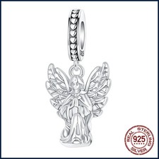 925 Sterling Silver Guardian Angel Pendant Charm Original Charm Bracelets DIY