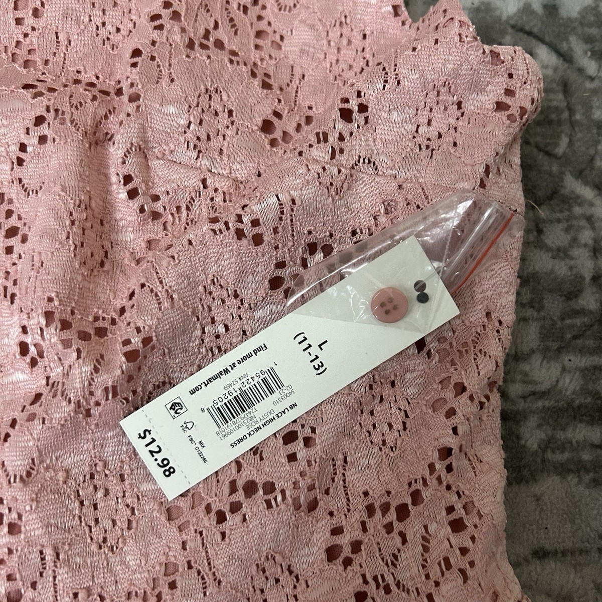 No Boundaries Fit & Flare dress, Dusty Pink Lace - Juniors Size L