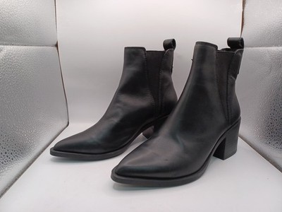 NEW Steve Madden Audience Leather 2.5'' Chunky Heeled Boots Women Size 6.5 US