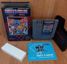 MINTY BOX CIB Hangtab Ghosts 'N Goblins 1st Print complete in nintendo nes lot