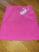NEW girl's size 16 Vineyard Vines pink corduroy embroidered whales skirt NWT