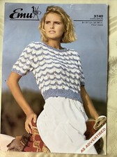 Emu Coolspun knitting pattern 3740. Sweater 32-38" Original