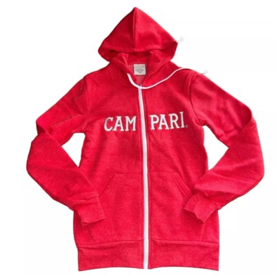 Campari Full Zip Up Red Hooded Sweatshirt Hoodie *BRAND NEW* (Size X-small)