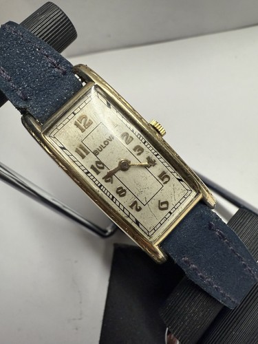 Vintage Bulova Art Deco Curvex Men's Tank Watch, 6AE, 10k RGP, 18x32mm Case,Runs - Picture 7 of 22
