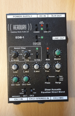 Headway EDB-1 アコースティックギター用エフェクター Headway EDB-1 Acoustic Intrument Preamp, Blender, EQ, DI
