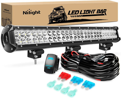 25Inch 162W LED Light Bar Spot Flood Combo with 5Pin Rocker Switch Kit
