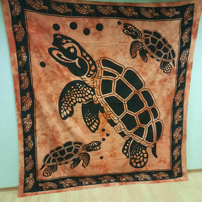 XXL Wandbehang Strandtuch rot Schildkröte Turtle Tortoise Bali Thailand 210x220