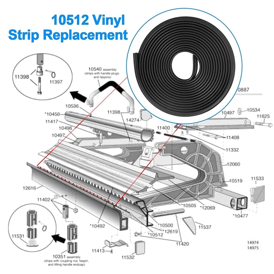 10512 Vinyl Strip 10'6" for Tapco PRO 14, 19, Maximum Bending Siding