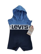 Levi's Babygrow Baby Boy hoodie All-in-One Shortall Romper newborn NWT summer