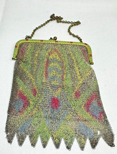 Mesh Lined Metal Flapper Purse Art Deco Made in Germany Antique Vintage