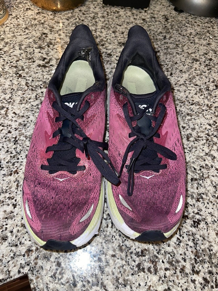 Hoka Clifton 8 Womens 9.5 Road Running Stability Trainer Workout Pink