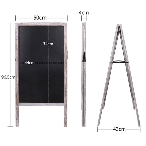 Heavy Rustic Large Wood A-Frame Magnetic LED Chalkboard Blackboard Wedding Cafe - Picture 11 of 45