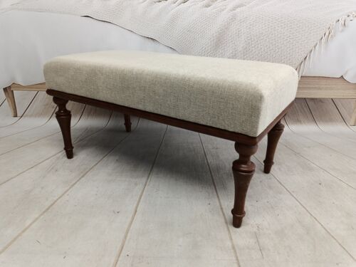 Hallway bench, Ottoman for bedroom, Retro bench, Upholstered bench, Dining bench - Picture 4 of 10