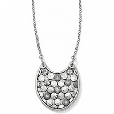 NWT Brighton LUNA Reversible Crystal Long Silver Statement Necklace MSRP $68